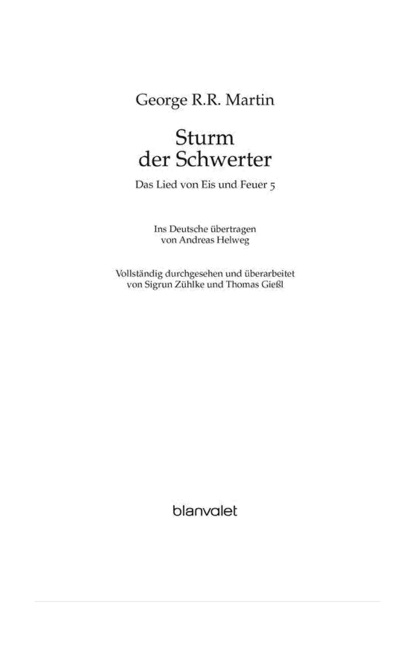 Das Lied von Eis und Feuer 05: Sturm der Schwerter