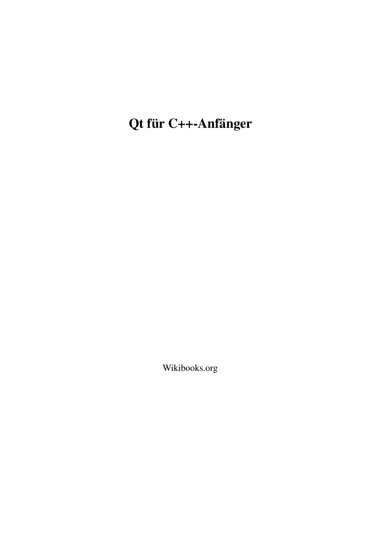 Qt für C++-Anfänger