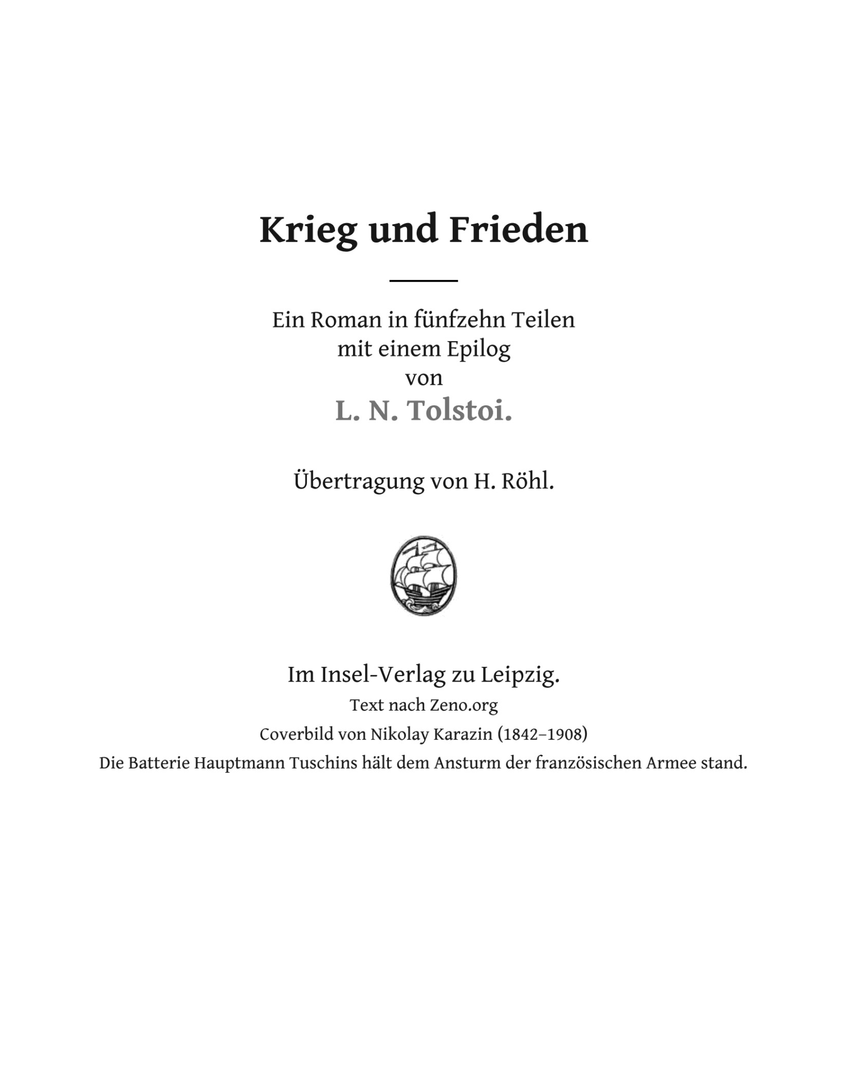 Krieg und Frieden
